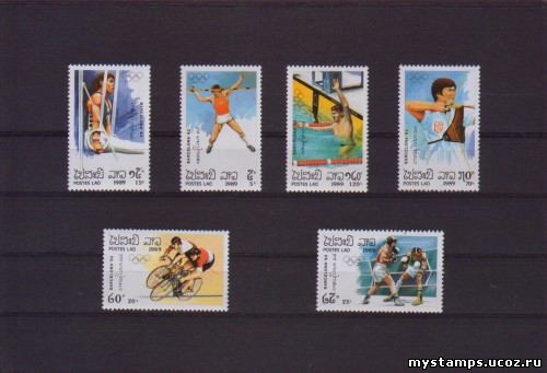 Лаос 1989 г. Олимпиада-92 летняя, серия