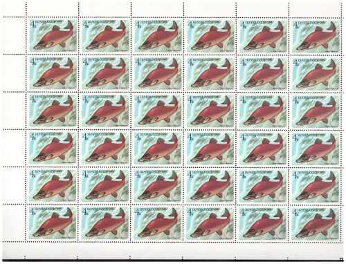 СССР 1983 г. № 5414-5418 Промысловые рыбы, серия из 5 марок в листах(5 БЛ), 5 сканов
