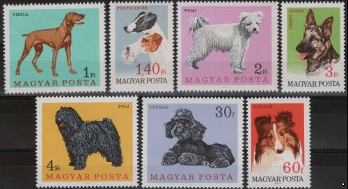 Венгрия 1967 г. №2337-2343 Собаки, серия