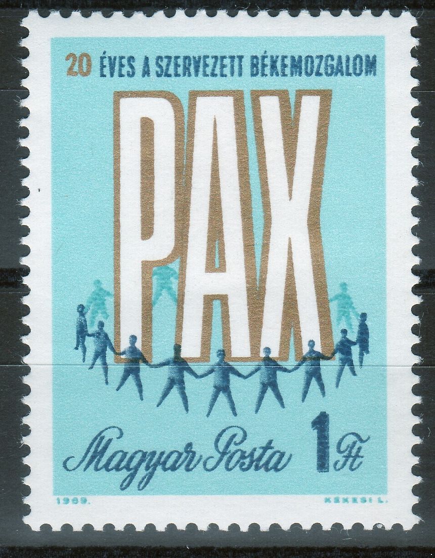 Венгрия 1969 г. №2518 20 лет Движению За мир во всем мире