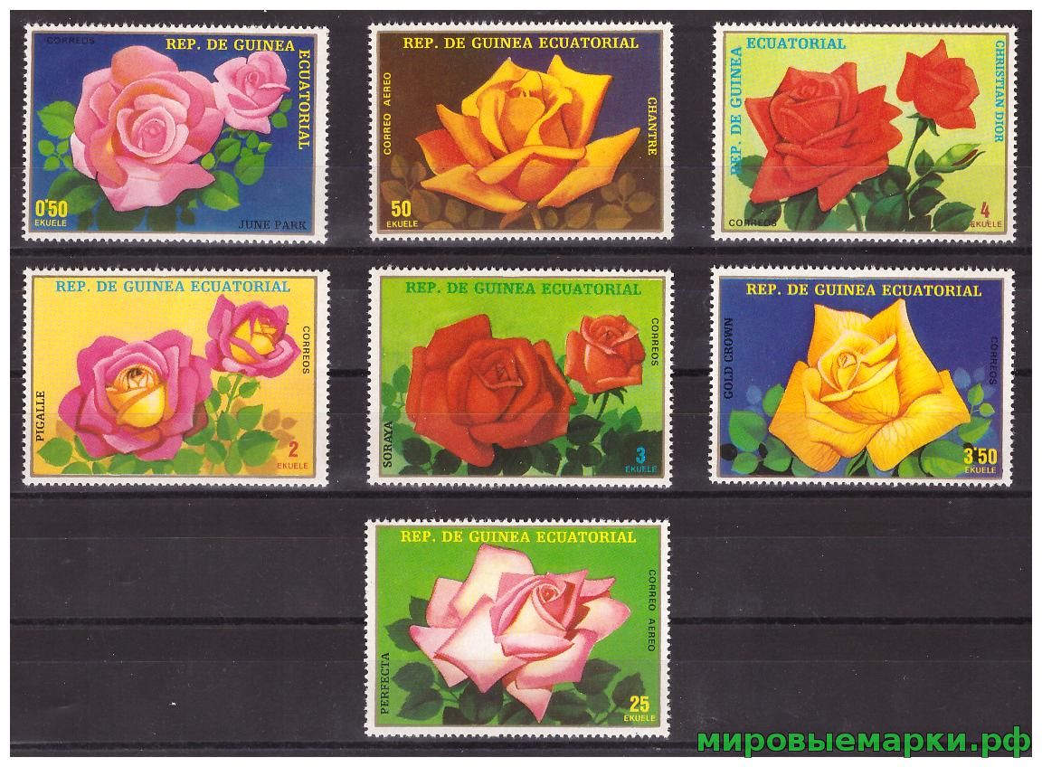Экваториальная Гвинея 1979 г. Флора Цветы Розы, серия
