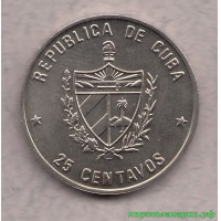 Куба 1989 г. 25 сентаво, UNC(мешковые)