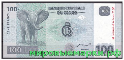 Конго 2007 г. Банкнота 100 франков. UNC