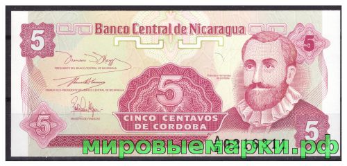 Никарагуа 1991 г. Банкнота 5 центаво. UNC