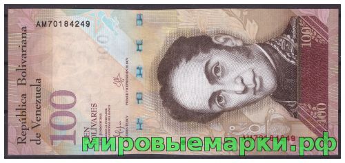 Венесуэла 2015 г. Банкнота 100 боливаров. UNC