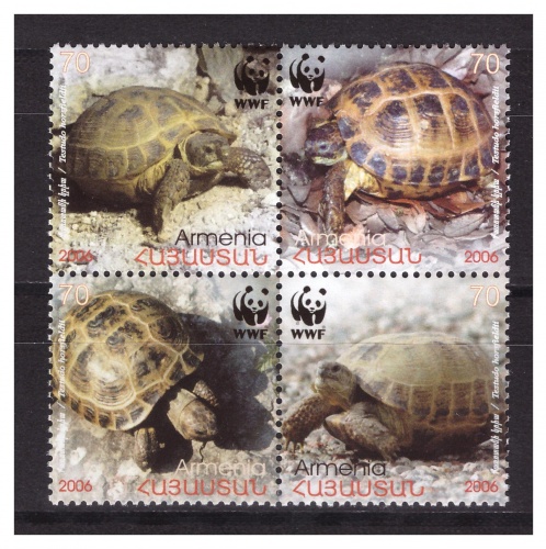 Армения 2006 г. № 561-564 Фауна. WWF. Черепахи. Сцепка