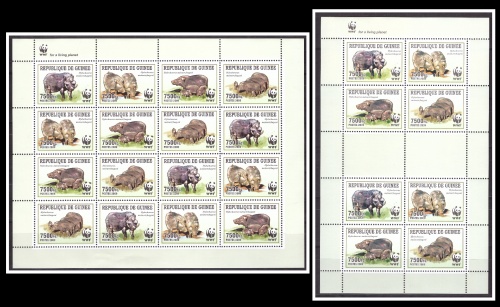 Гвинея 2009 г. № 6714-6717 Фауна. WWF. Кабаны. Лист+МЛ