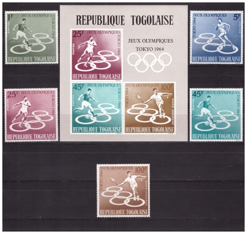 Того 1964 г. № 435-439(блок 15) Спорт. Летние олимпийские игры(Токио). Серия+блок