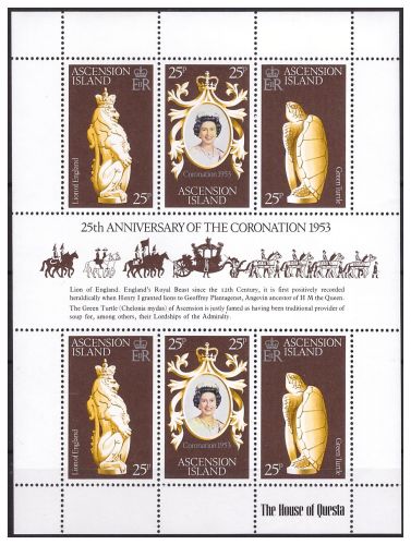 О-в Вознесения 1978 г. № 229-231. 25-летие коронации королевы Елизаветы II. МЛ