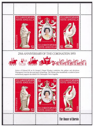 Сент Киттс-Невис 1978 г. № 347-349. 25-летие коронации королевы Елизаветы II. МЛ