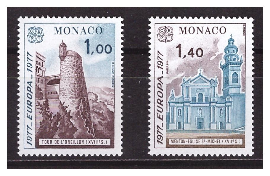 Монако 1977 г. № 1273-1274. Архитектура. Выпуск по программе Европа(СЕРТ). Серия