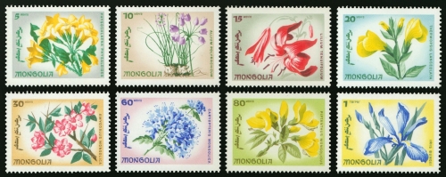 Монголия 1966 г. № 435-442. Флора. Цветы. Серия