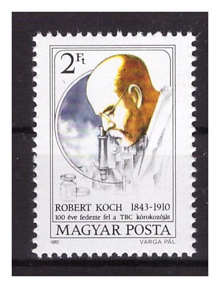 Венгрия 1982 г. № 3536. Роберт Кох. Немецкий микробиолог