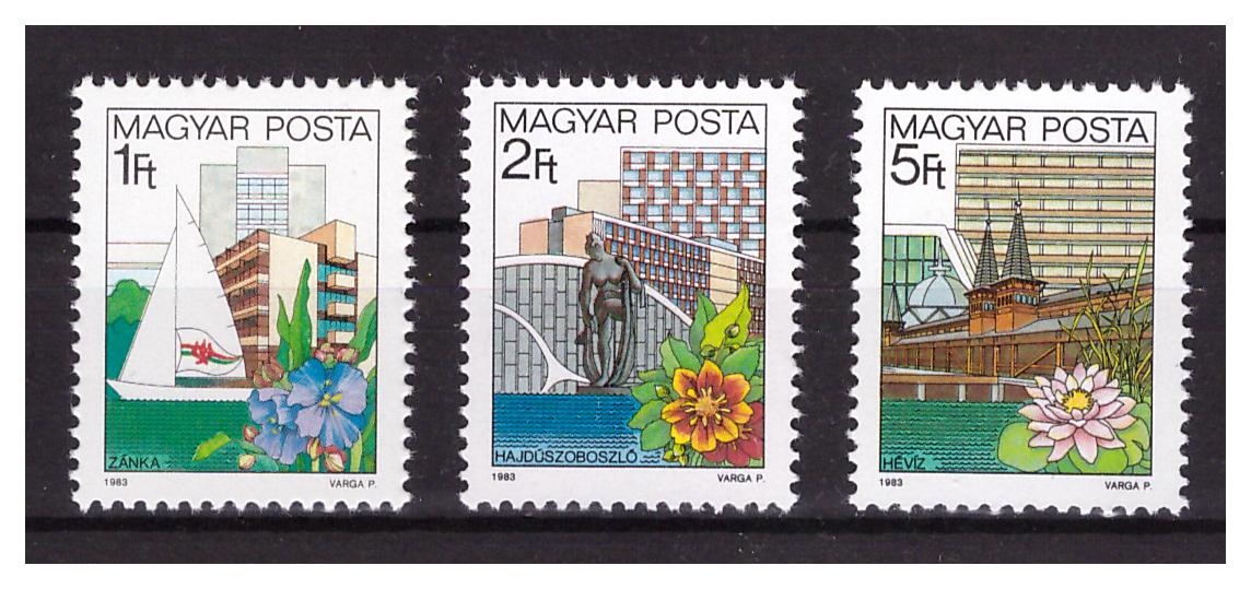Венгрия 1983 г. № 3647-3649. Туризм. Курорты. Серия