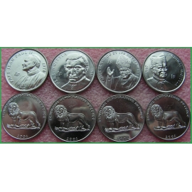 Заир(ДР Конго) 2004 г. 1 франк. Персоналии. Набор из 4 монет