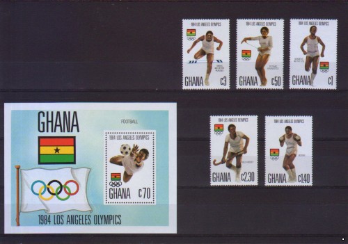 Гана Олимпиада-84 летняя, серия+блок