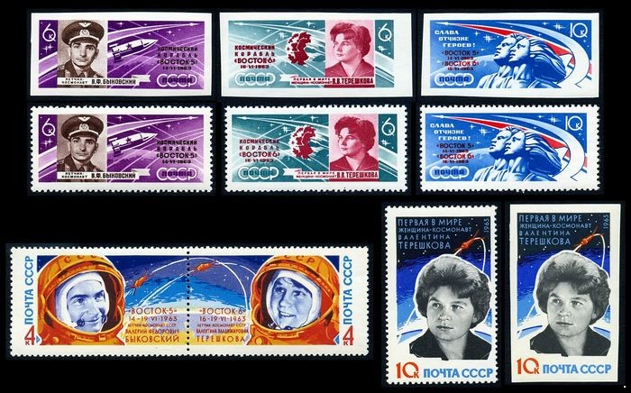 СССР 1963 г. № 2882-87, 2888-91 Полет В.Быковского и В.Терешковой, полная серия 10 марок