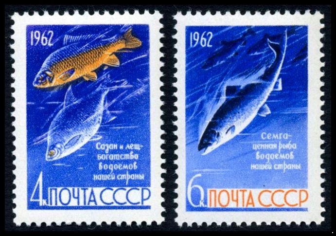 СССР 1962 г. № 2732-2733 Рыбы, серия 2 марки