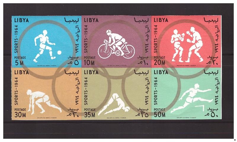 Ливия 1964 г. Олимпиада-64 летняя, беззубц. сцепка