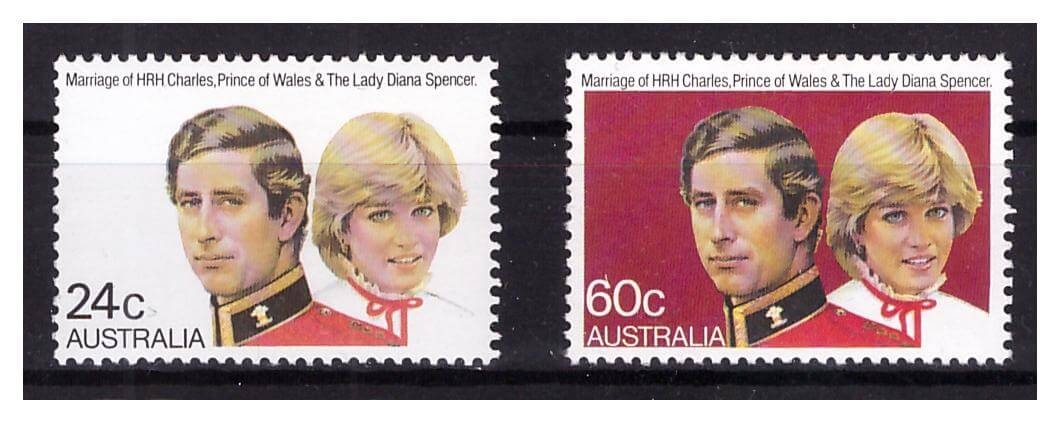 Австралия 1981 г. № 760-761. Королевская свадьба принца Чарльза и Дианы Спенсер. Серия