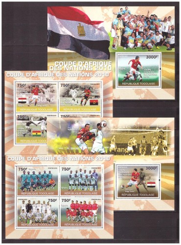 Того 2010 г. Футбол Африканский кубок наций, 2блока+2МЛ(3 скана)