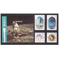 Невис 1989 г. Космос 20 лет проекту Аполлон-12, серия+блок