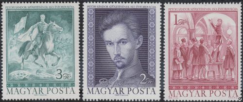 Венгрия 1972 г. №2828-2830 150 лет со дня рождения Шандора Петефи, серия