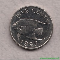 Бермудские о-ва 1997 г. 5 центов, UNC(мешковые)