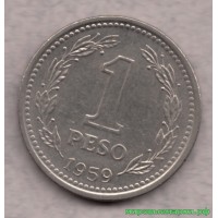 Аргентина 1959 г. 1 песо, UNC(мешковые)