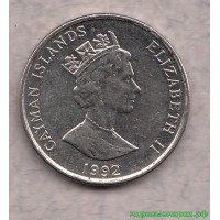 Каймановы острова 1992 г. 10 центов, UNC(мешковые)