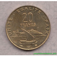 Джибути 1996 г. 20 франков(мешковые)