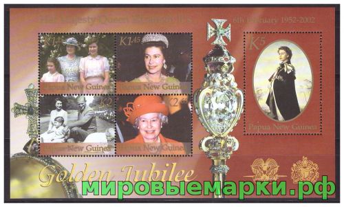 Папуа-Новая Гвинея 2002 г. Королева Елизавета II. 50 лет коронации, блок