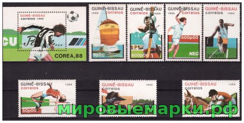 Гвинея-Бисау 1988 г. Спорт Олимпиада-88 летняя, серия+блок