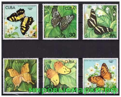 Куба 1982 г. Фауна Бабочки, серия