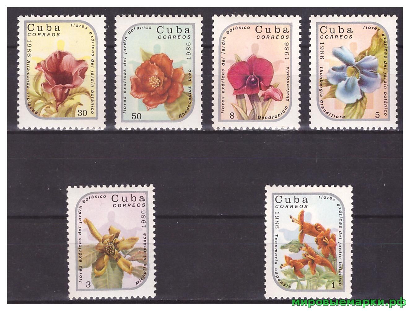 Куба 1986 г. Флора Цветы, серия