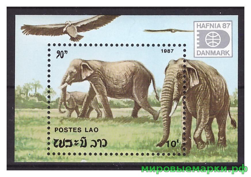 Лаос 1987 г. Фауна Слон, блок