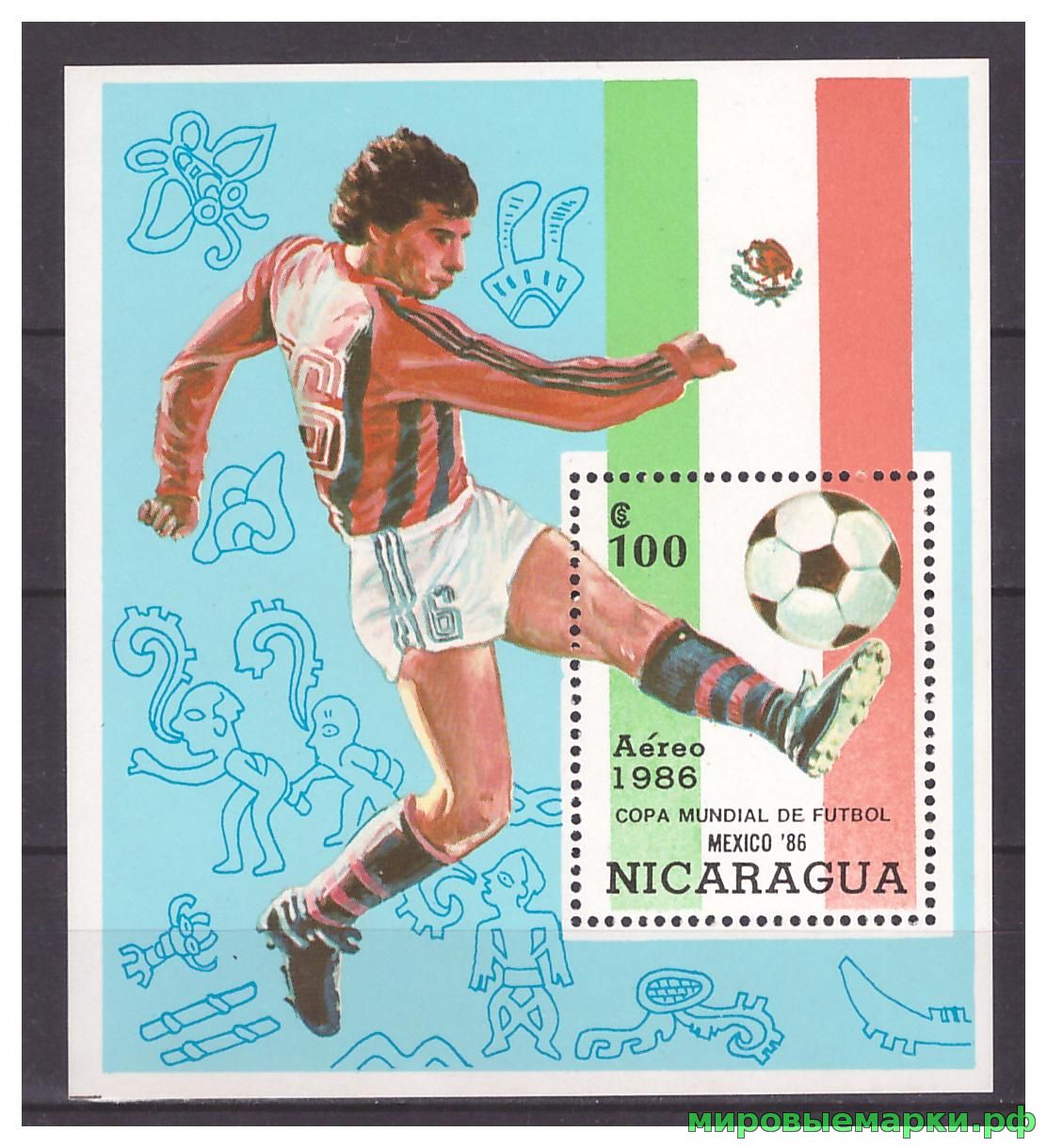 Никарагуа 1986 г. Спорт Футбол ЧМ-86, блок