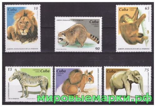 Куба 1995 г. Фауна Животные, серия