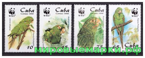 Куба 1998 г. Фауна WWF Птицы Попугаи, серия