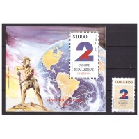 Чили 1998 г. Второй Саммит Америк, марка+блок