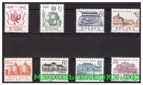 Польша 1965 г. № 1597-1604 К 700-летию Варшавы. Серия