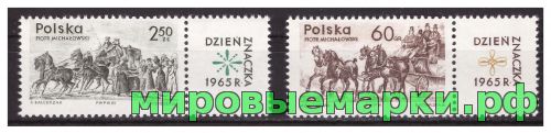 Польша 1965 г. № 1621-1622 День печати. Серия с купонами