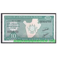 Бурунди 2007 г. Банкнота 10 франков. UNC