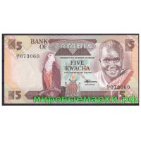 Замбия 1986-88 г.г. Банкнота 5 квача. UNC