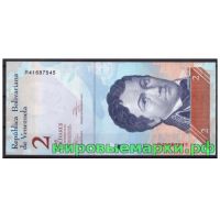 Венесуэла 2012 г. Банкнота 2 боливара. UNC