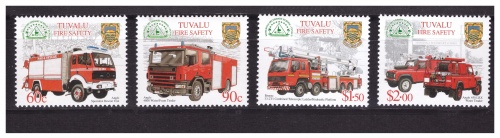 Тувалу 2001 г. № 992-995 Техника. Пожарные автомобили. Серия