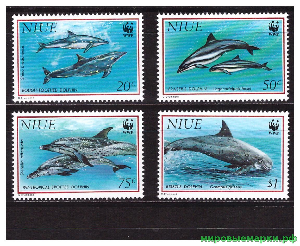 Ниуэ 1993 г. № 822-825 Фауна. WWF. Дельфины. Серия
