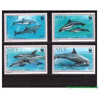 Ниуэ 1993 г. № 822-825 Фауна. WWF. Дельфины. Серия