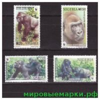Нигерия 2008 г. № 808-811 Фауна. WWF. Обезьяны. Гориллы. Серия