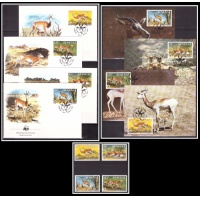 Сенегал 1986 г. № 875-878 Фауна. WWF. Газели. Серия+4КПД+4MAXI